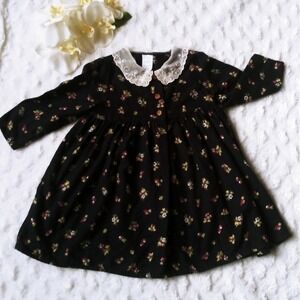 Adams vintage‎ floral dress navy/green/pink lace
